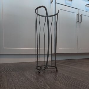 Elegant Gray Metal Toilet Paper Holder